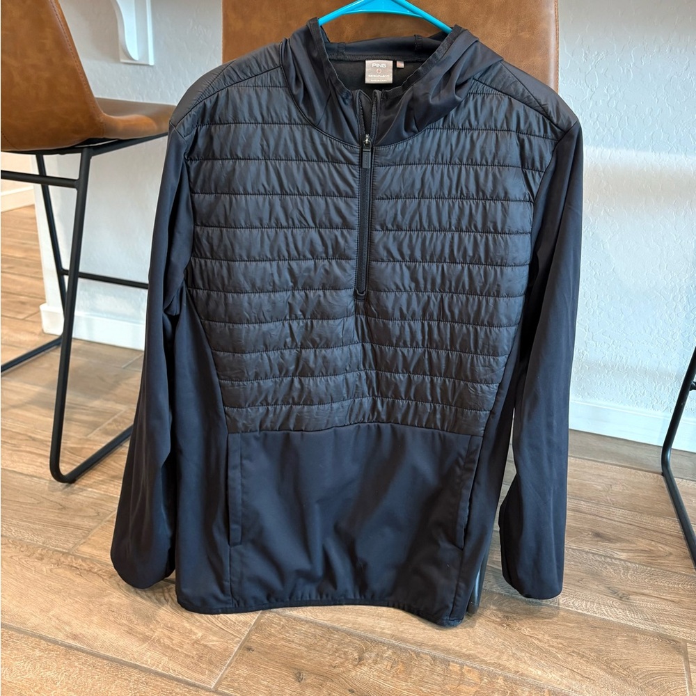 Ping Men's Black Puffer Hoodie Size Large
